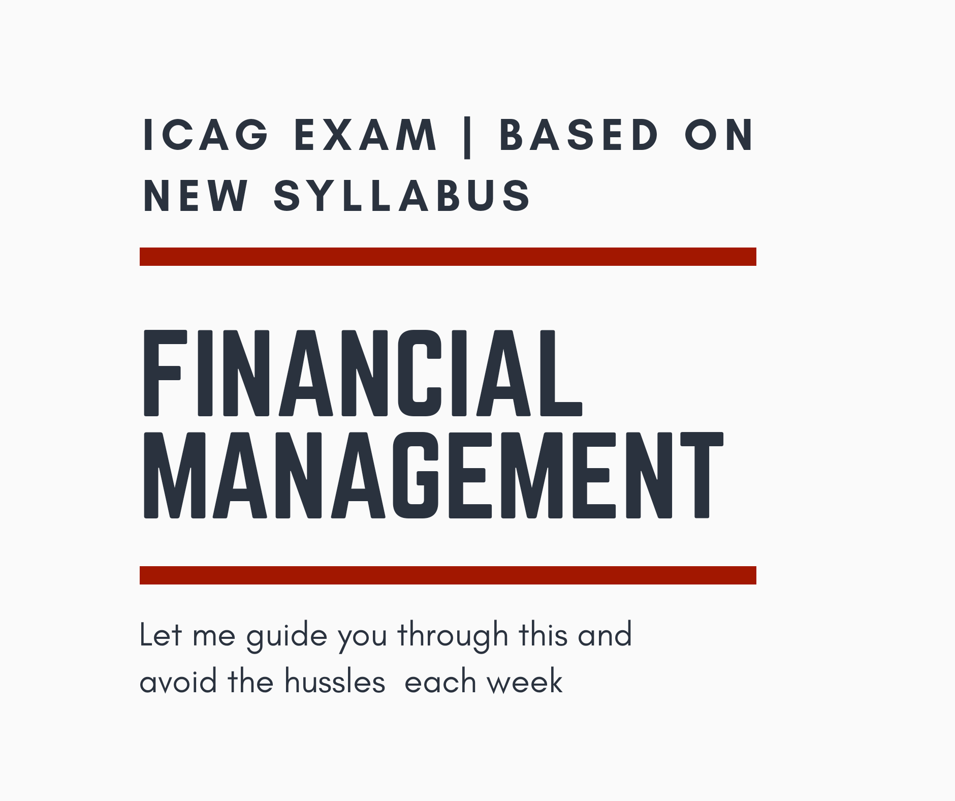 Financial Management  – Classroom Session 2020