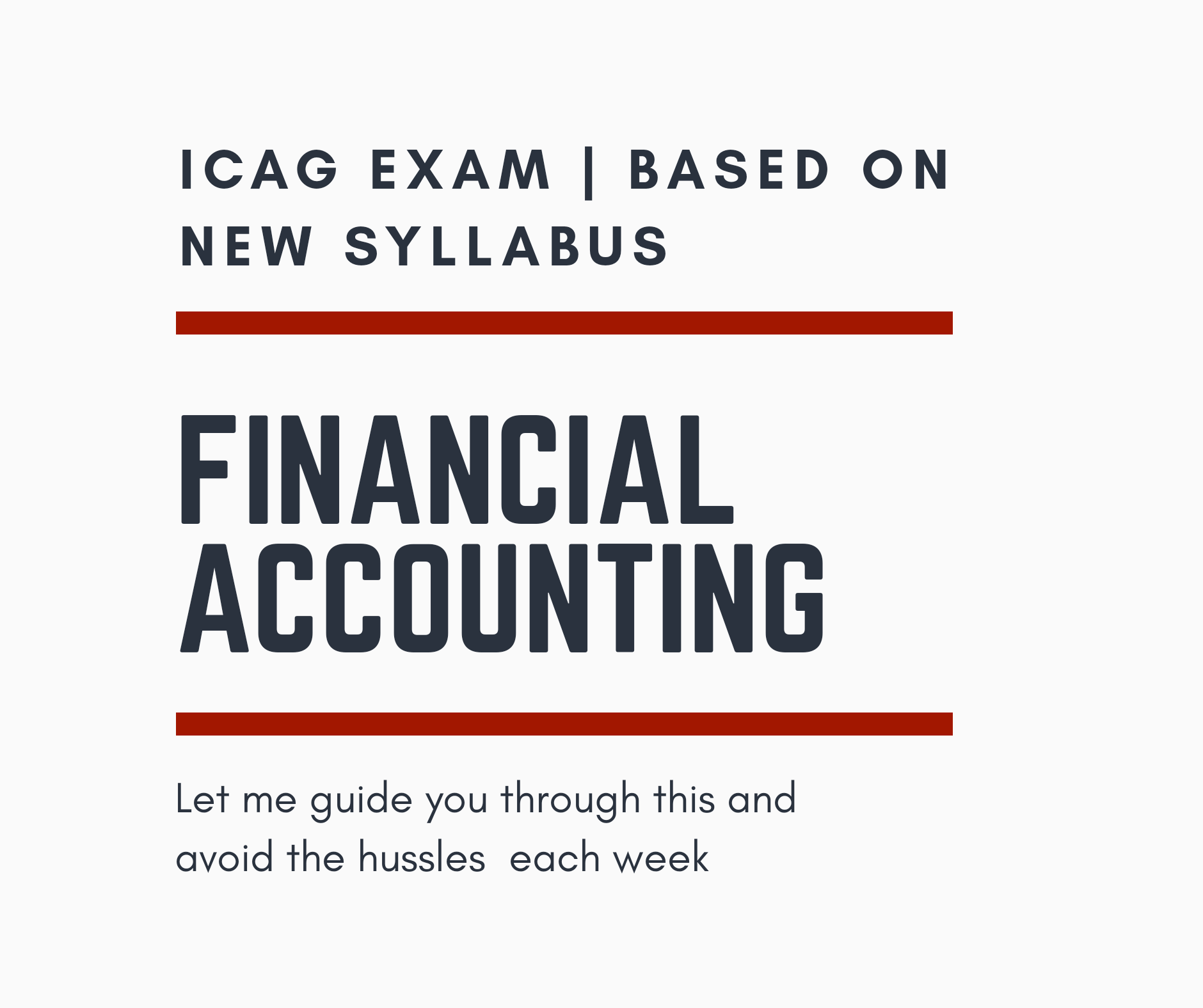 Financial Accounting  – New Syllabus